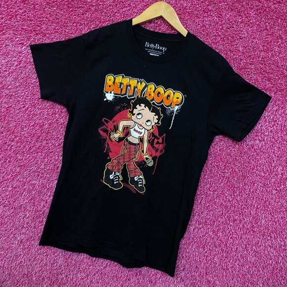 Betty Boop No Doubt Inspired Betty Graffiti Spell-Out Tee L - Picture 3 of 4